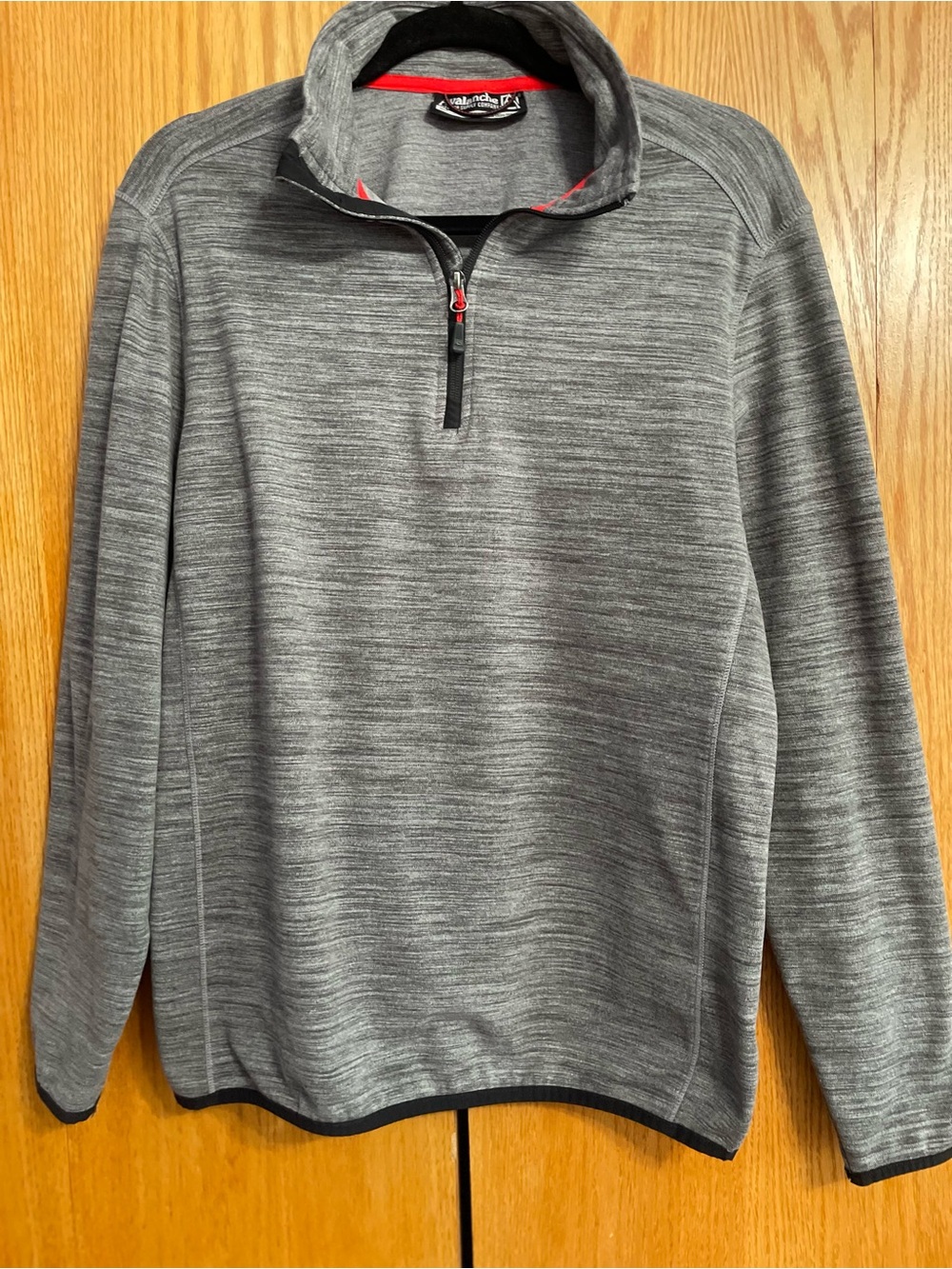Avalanche Men's Heather Gray Half-Zip Pullover with Red Trim